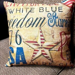 Patriotic 16x16 Freedom USA Star Throw Pillow